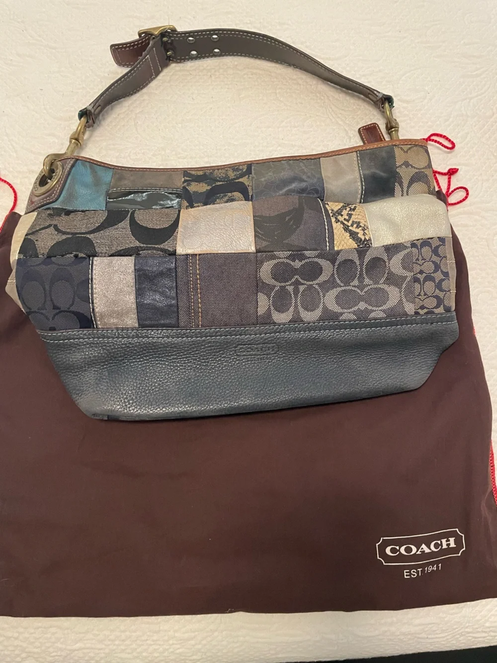 Coach Y2K Patchwork Denim Shoulder Tote